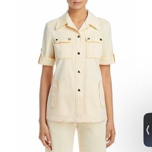 Cream and Yellow Button-Up Jacket